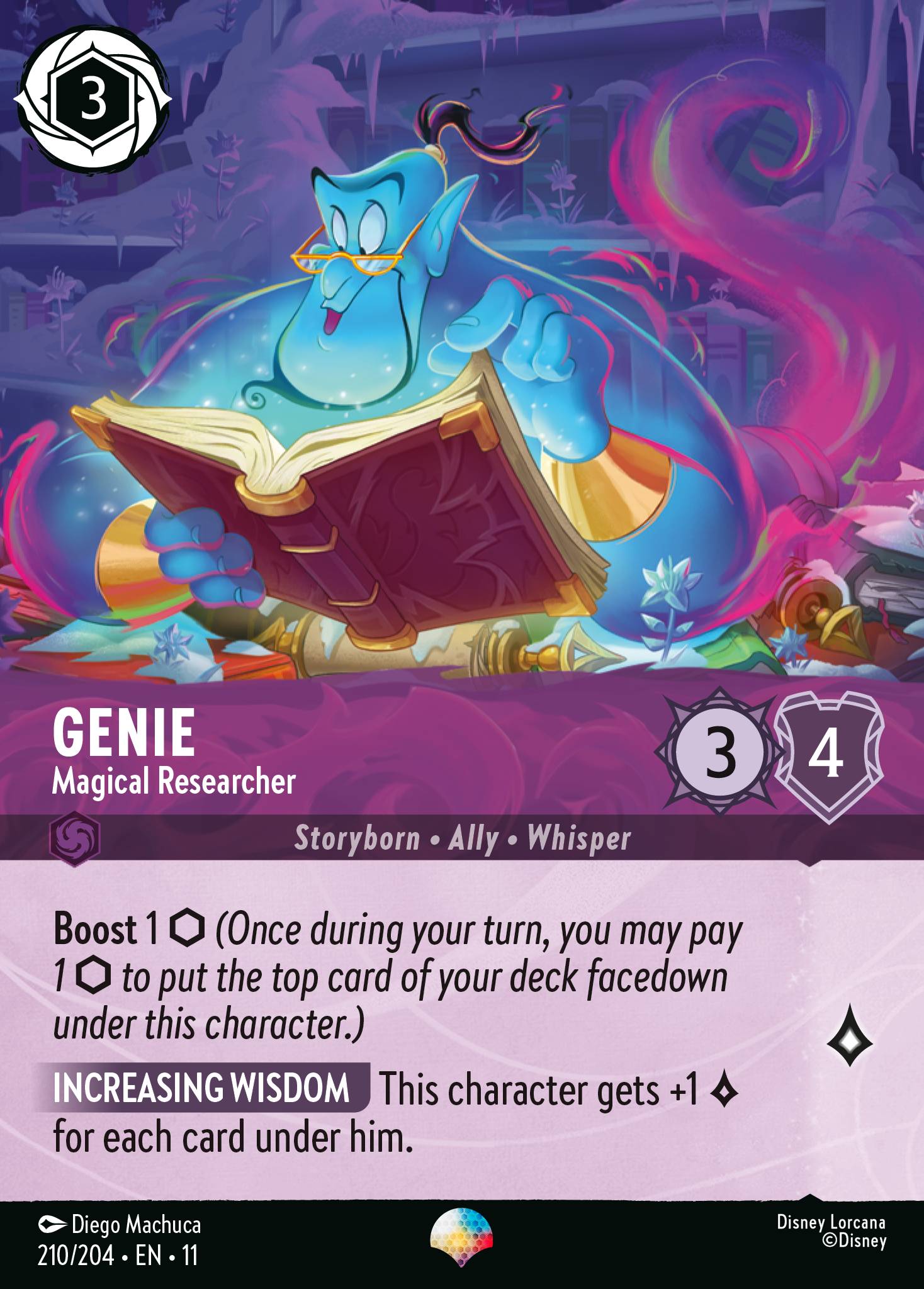 Genie - Magical Researcher — Winterspell (11WSP-210) Disney Lorcana card