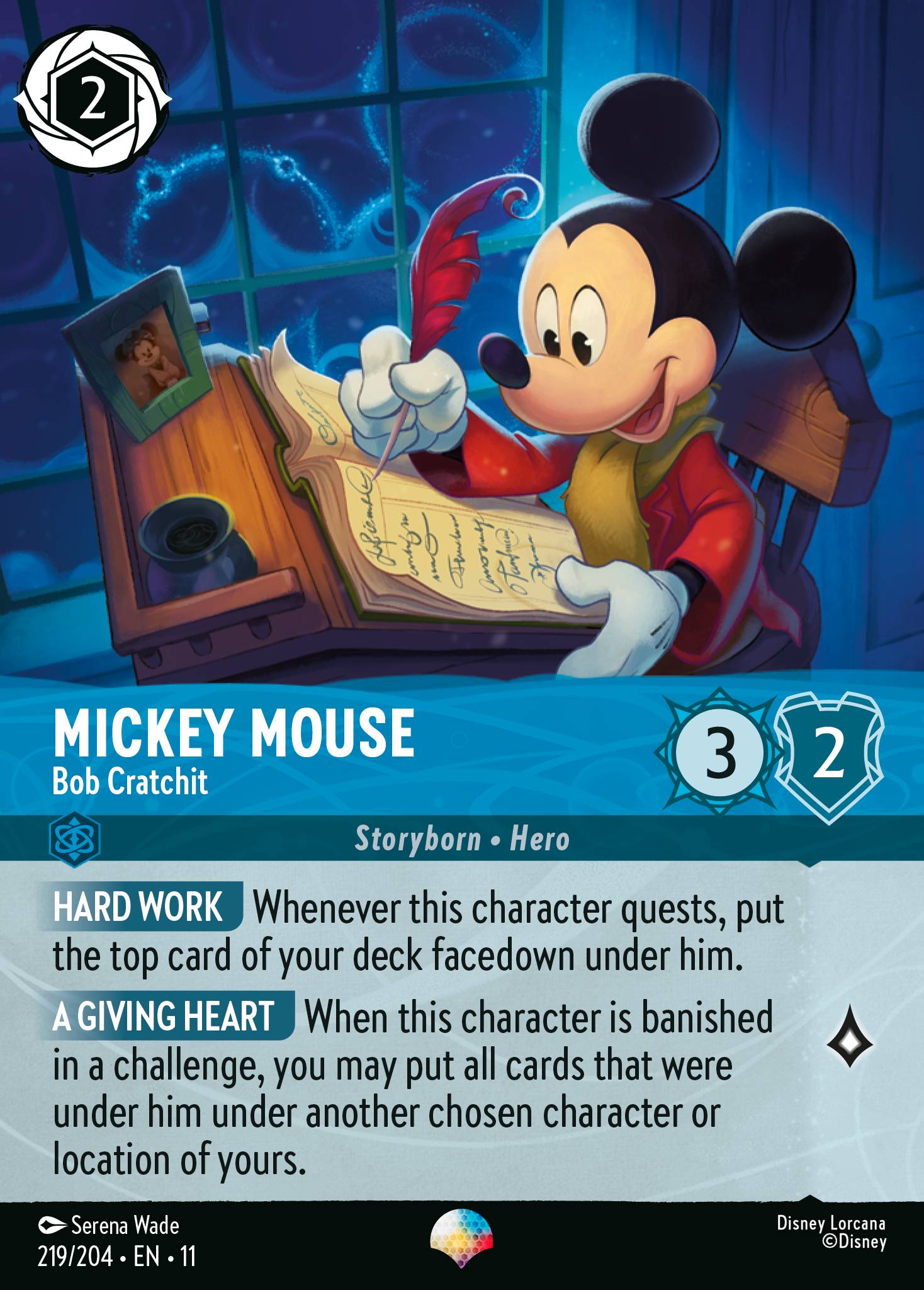 Mickey Mouse - Bob Cratchit — Winterspell (11WSP-219) Disney Lorcana card