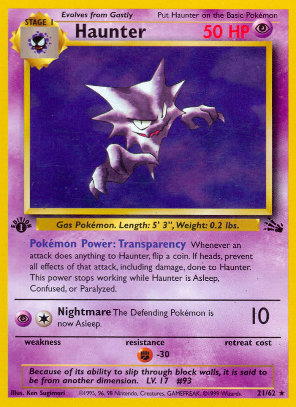 Haunter – Fossil 21 – Pokémon TCG single card Hoofdafbeelding