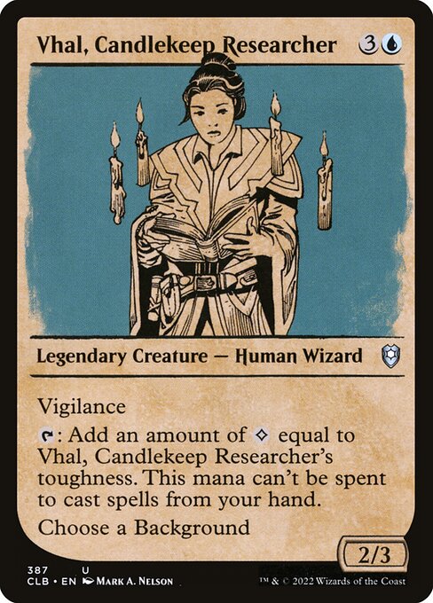 Vhal, Candlekeep Researcher – Commander Legends: Battle for Baldur's Gate (CLB-387) Magic: The Gathering card | LC-REM-20260804-15151117304140-21a373d7-43b8-4037-828d-080ecb5c2a08 Image principale du produit