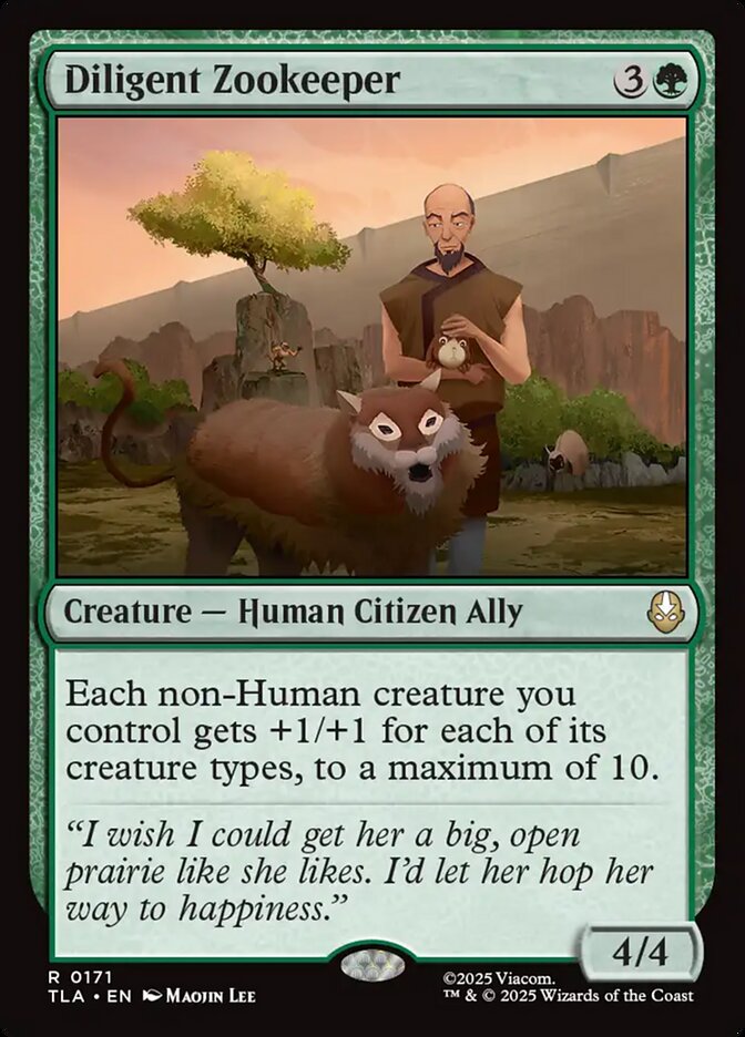 Magic-kaart Diligent Zookeeper TLA-171 uit Magic: The Gathering | Avatar: The Last Airbender (Rare)