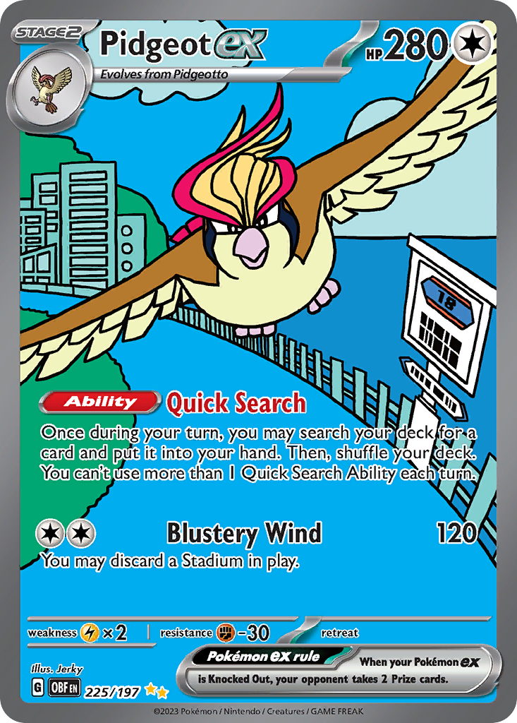Pidgeot ex – Obsidian Flames 225 – Pokémon TCG single card