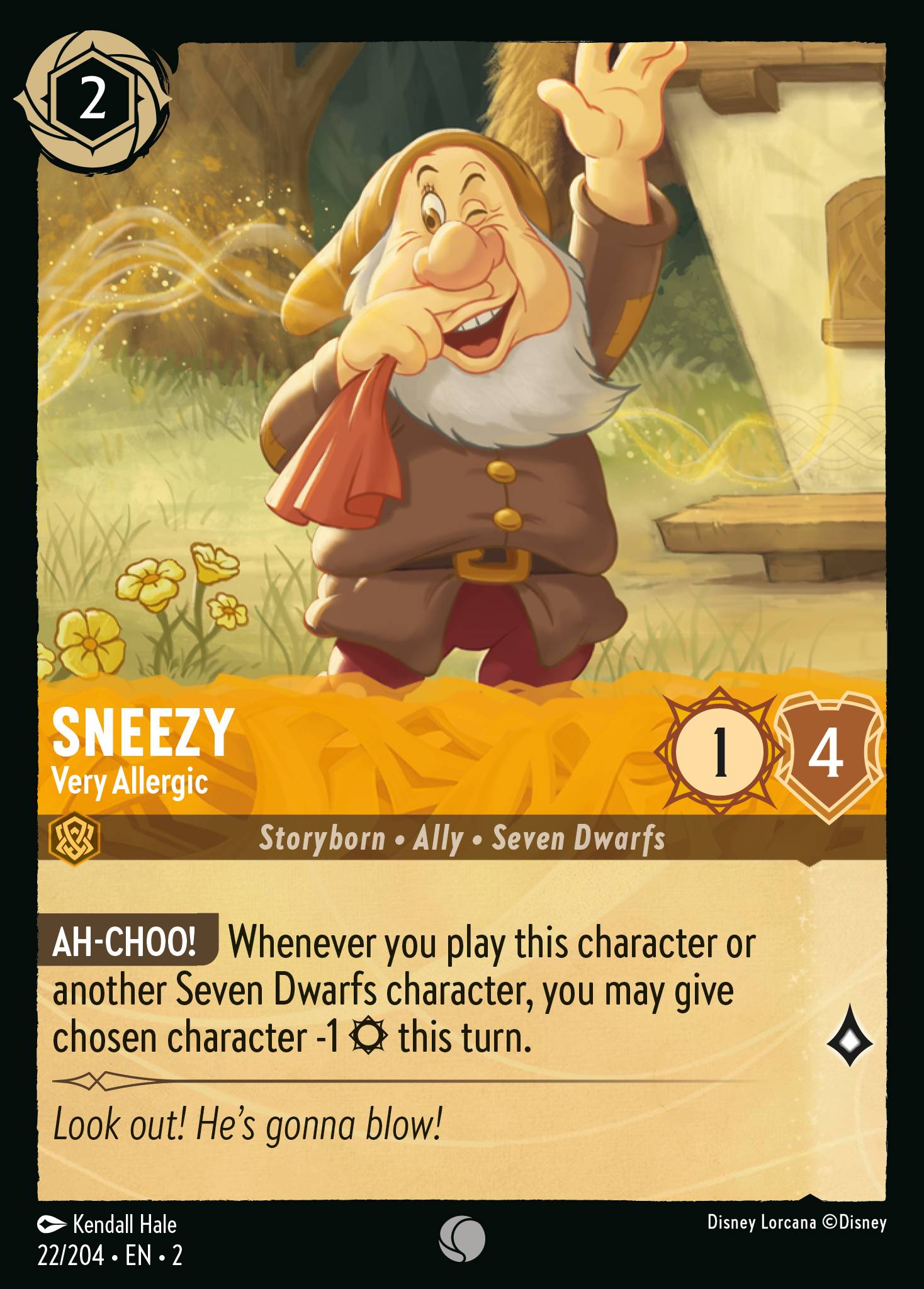 Sneezy - Very Allergic — Rise of the Floodborn (2ROF-22) Disney Lorcana card