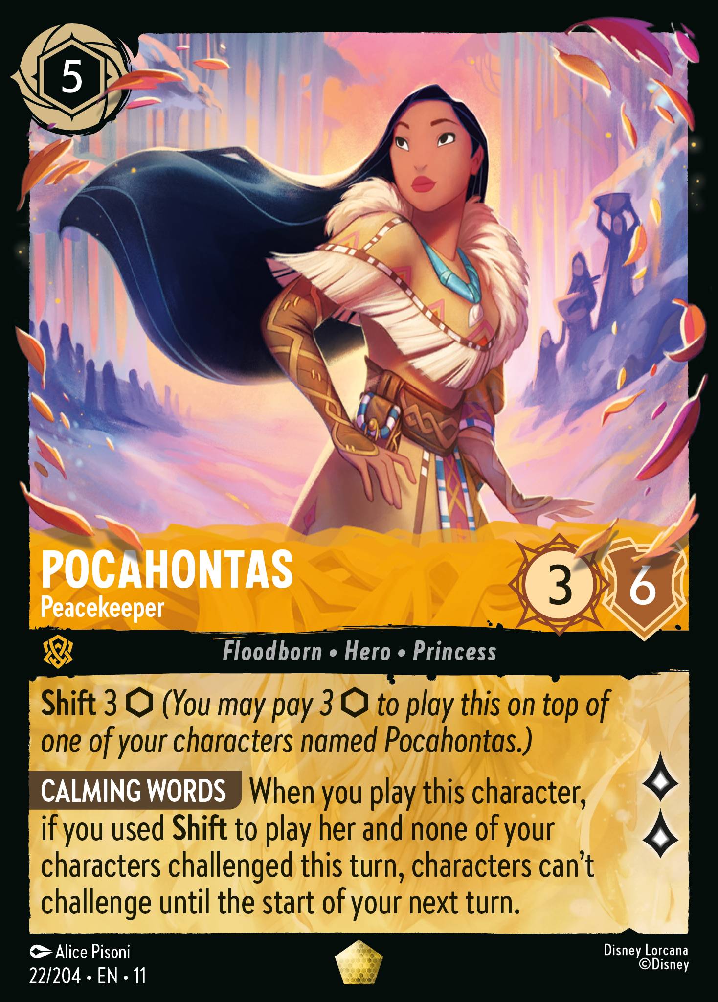 Pocahontas - Peacekeeper — Winterspell (11WSP-22) Disney Lorcana card