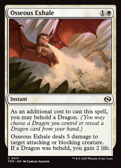 Osseous Exhale – Tarkir: Dragonstorm (TDM-17) Magic: The Gathering card Hoofdafbeelding