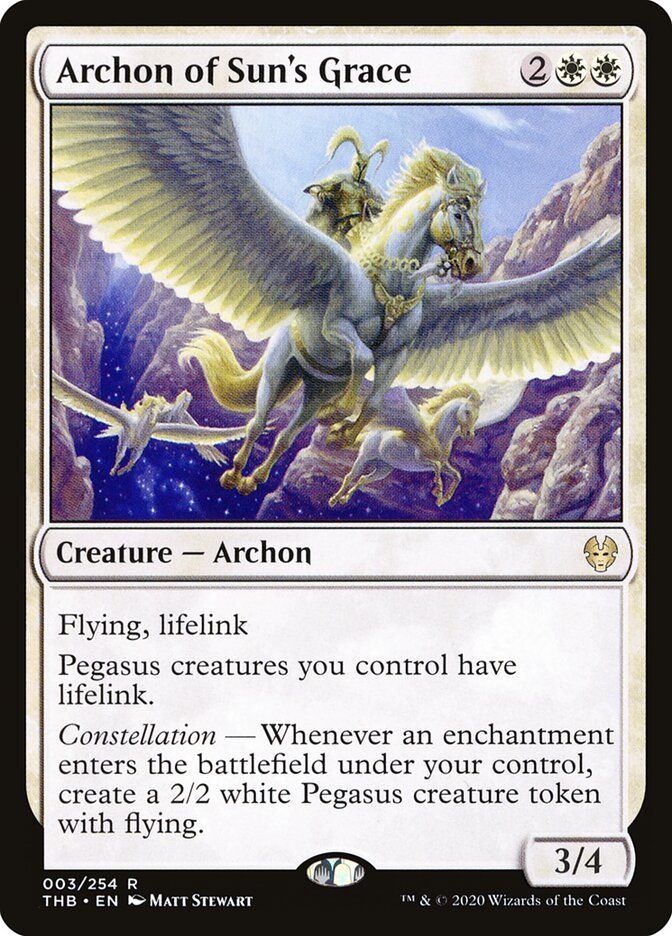 Magic-kaart Archon of Sun's Grace THB-3 uit Theros Beyond Death (Rare)