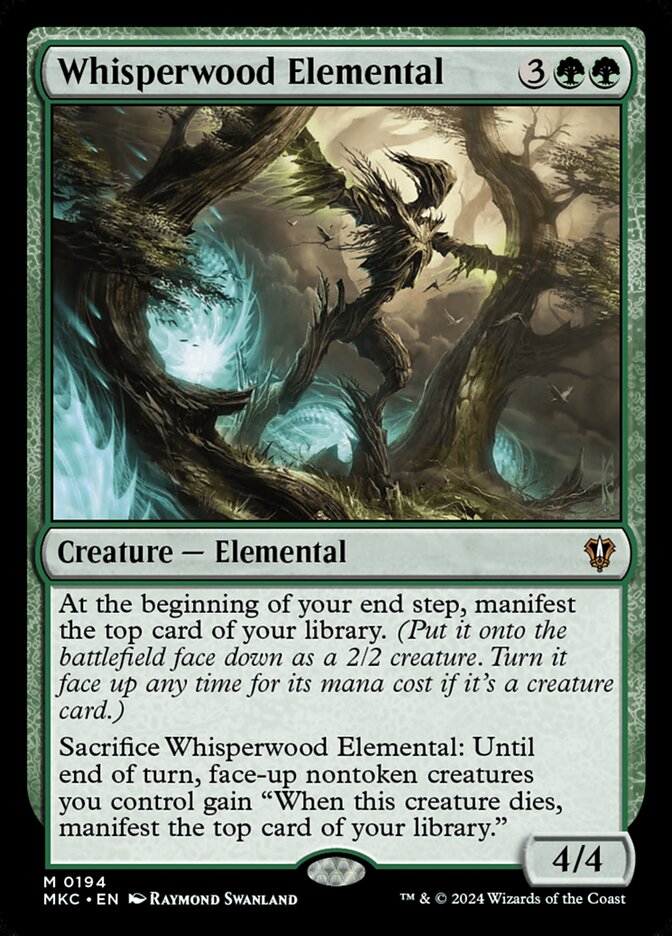 Magic-kaart Whisperwood Elemental MKC-194 uit Murders at Karlov Manor Commander (Mythic) Imagen principal del producto