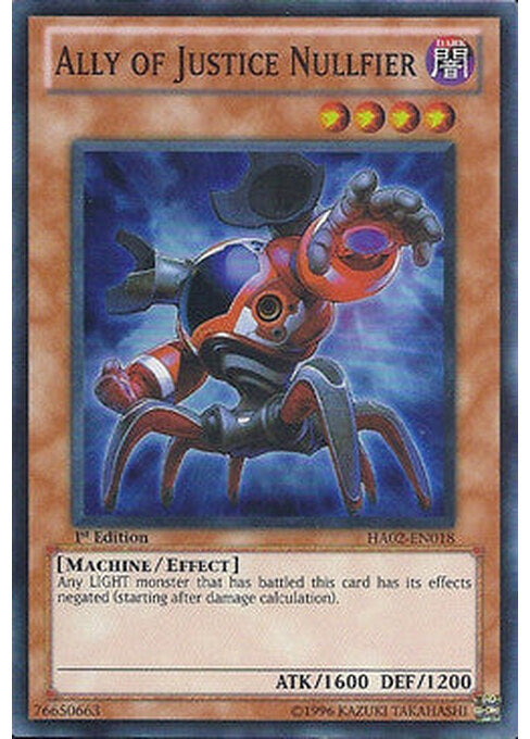 Ally of Justice Nullfier — Hidden Arsenal 2 (HA02-018) Yu-Gi-Oh! card Immagine principale del prodotto
