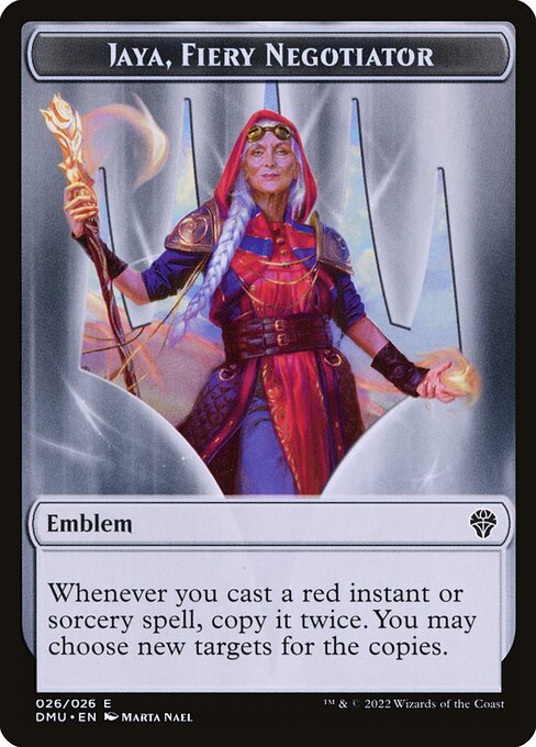 Jaya, Fiery Negotiator Emblem – Dominaria United Tokens (TDMU-26) Magic: The Gathering card | LC-REM-20260804-15151545418060-243a5830-d7a0-46c9-98c0-4d1dfc3ebc8c
