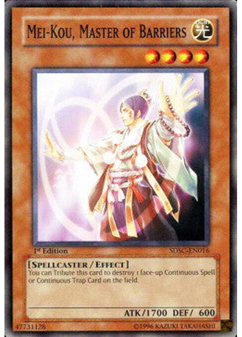 Mei-Kou, Master of Barriers — Structure Deck: Spellcaster's Command (SDSC-016) Yu-Gi-Oh! card Main image