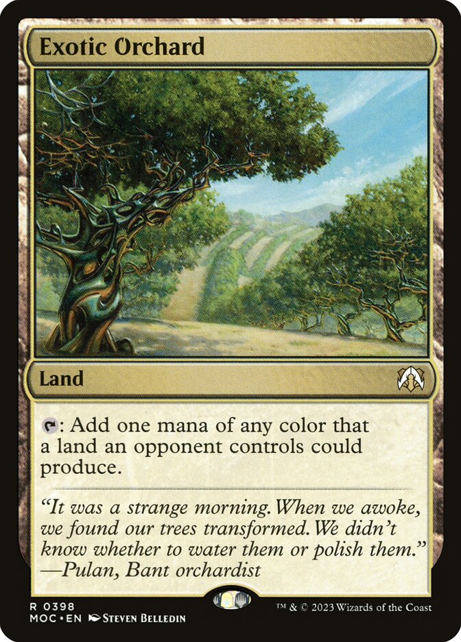 Magic-kaart Exotic Orchard MOC-398 uit March of the Machine Commander (Rare) Immagine principale del prodotto