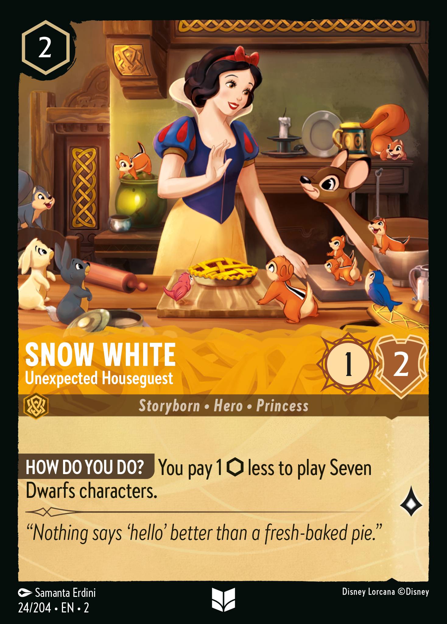 Snow White - Unexpected Houseguest — Rise of the Floodborn (2ROF-24) Disney Lorcana card