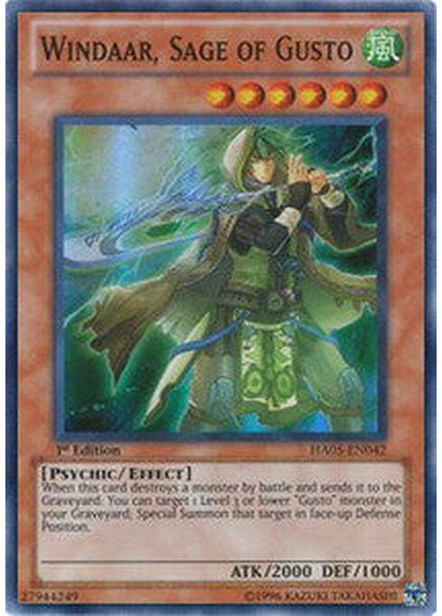 Windaar, Sage of Gusto — Hidden Arsenal 5 (HA05-042) Yu-Gi-Oh! card Imagen principal del producto
