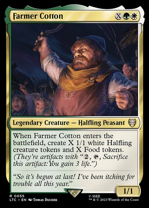 Farmer Cotton – Commander: The Lord of the Rings: Tales of Middle-earth (LTC-55) Magic: The Gathering card