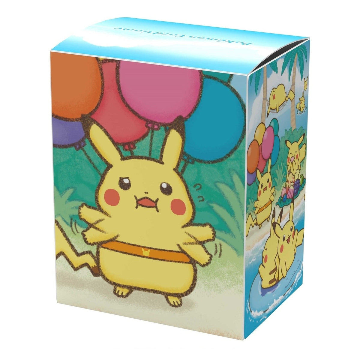 Pokémon Deckbox - Flying Pikachu & Surfing Pikachu (Japans, 25th Anniversary) – de deckbox vanaf de andere zijde bekeken (officiële afbeelding Pokémon Center Japan)