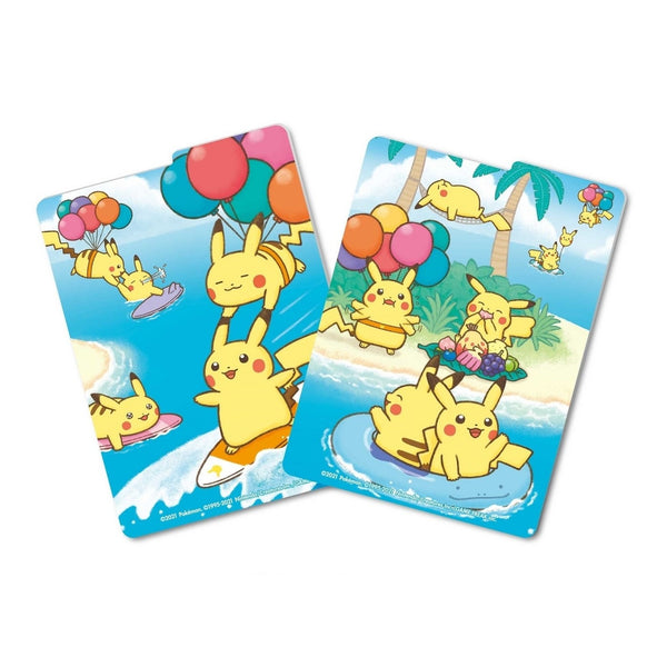 Pokémon Deckbox - Flying Pikachu & Surfing Pikachu (Japans, 25th Anniversary) – de twee meegeleverde scheidingskaarten van de deckbox (officiële afbeelding Pokémon Center Japan)