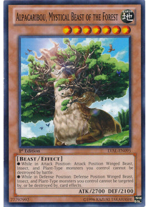 Alpacaribou, Mystical Beast of the Forest — Legacy of the Valiant (LVAL-095) Yu-Gi-Oh! card Imagen principal del producto