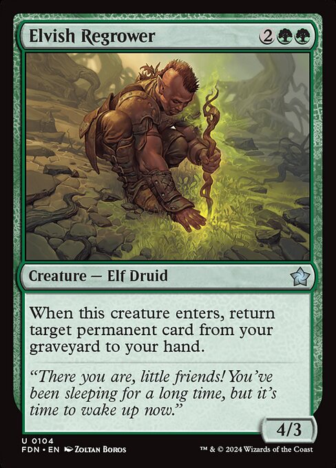 Elvish Regrower – Magic: The Gathering Foundations (FDN-104) Magic: The Gathering card