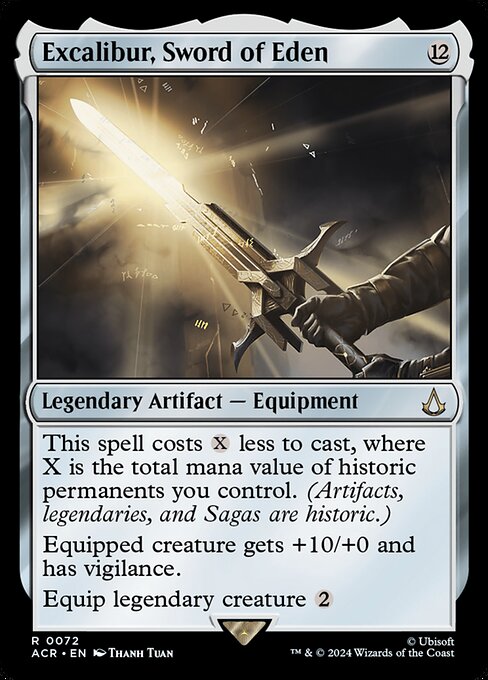 Excalibur, Sword of Eden – Universes Beyond: Assassin's Creed (ACR-72) Magic: The Gathering card