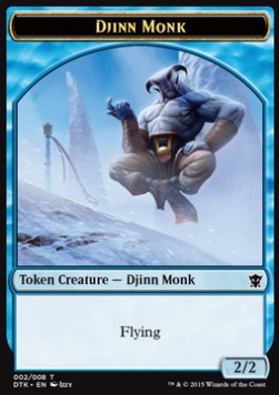 Djinn Monk Token (Blue 2/2) - Dragons of Tarkir (Token) [DTK-T2]