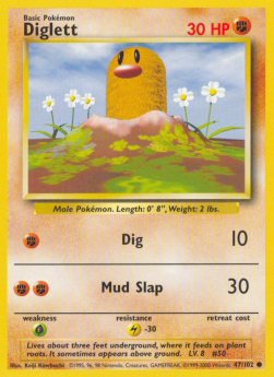 Diglett - Base Set (Common) [BS-47] Immagine principale del prodotto