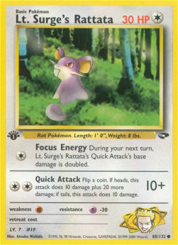 Lt. Surge's Rattata - Gym Challenge (Common) [GC-85] Hover Image