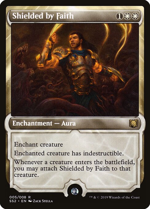 Shielded by Faith – Signature Spellbook: Gideon (SS2-5) Magic: The Gathering card
