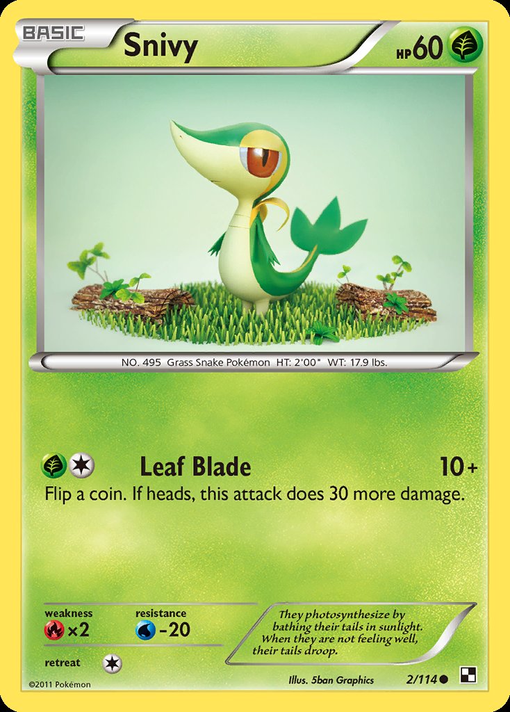 Snivy - Black & White (Common) [BLW-2] Hoofdafbeelding