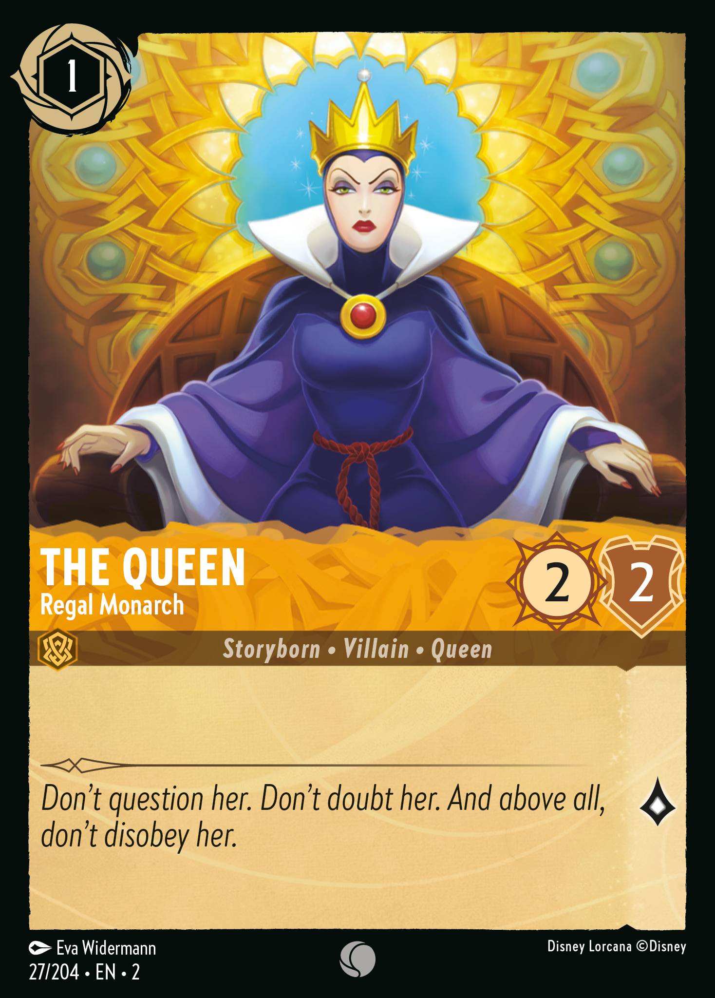 The Queen - Regal Monarch — Rise of the Floodborn (2ROF-27) Disney Lorcana card