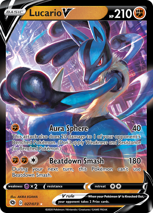 Lucario V – Champion’s Path 27 – Pokémon TCG single card