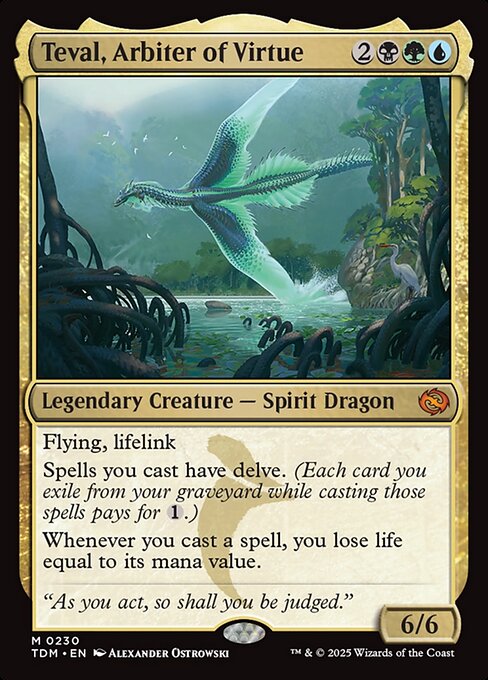 Teval, Arbiter of Virtue – Tarkir: Dragonstorm (TDM-230) Magic: The Gathering card