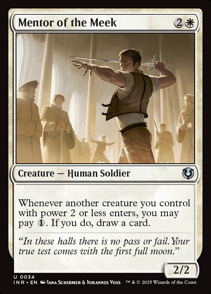 Magic-kaart Mentor of the Meek INR-34 uit Innistrad Remastered (Uncommon)