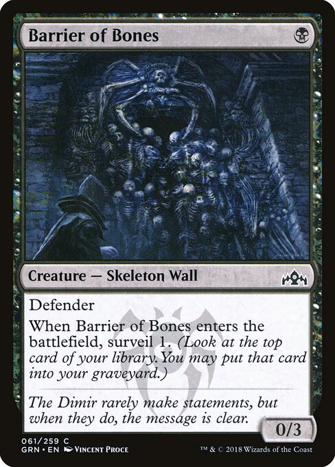 Barrier of Bones – Guilds of Ravnica (GRN-61) Magic: The Gathering card Hauptbild