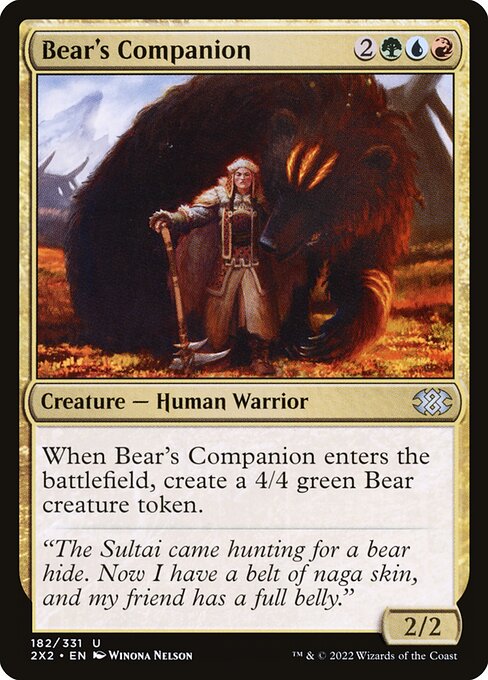 Bear's Companion – Double Masters 2022 (2X2-182) Magic: The Gathering card