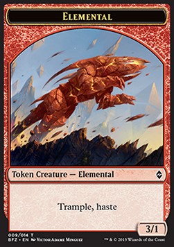 Elemental Token (Red 3/1 Trample, haste) - Battle for Zendikar (Token) [BFZ-T9] Hauptbild