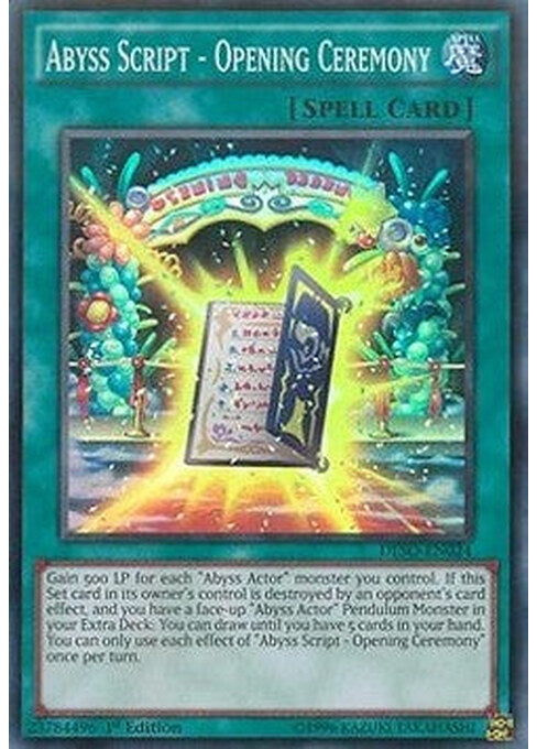 Abyss Script - Opening Ceremony — Destiny Soldiers (DESO-024) Yu-Gi-Oh! card Imagen principal del producto