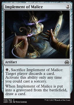 Implement of Malice - Aether Revolt (Common) [AER-159] Imagen principal del producto
