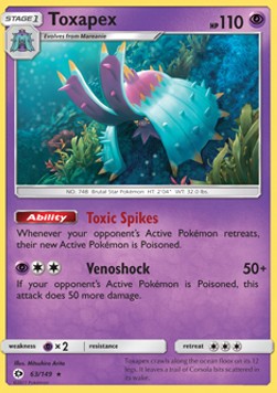 Toxapex - Sun & Moon (Holo Rare) [SUM-63] Hover Image