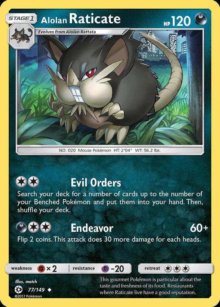 Alolan Raticate - Sun & Moon (Uncommon) [SUM-77] Immagine principale del prodotto