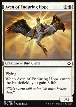 Aven of Enduring Hope - Hour of Devastation (Common) [HOU-5] Hover Image