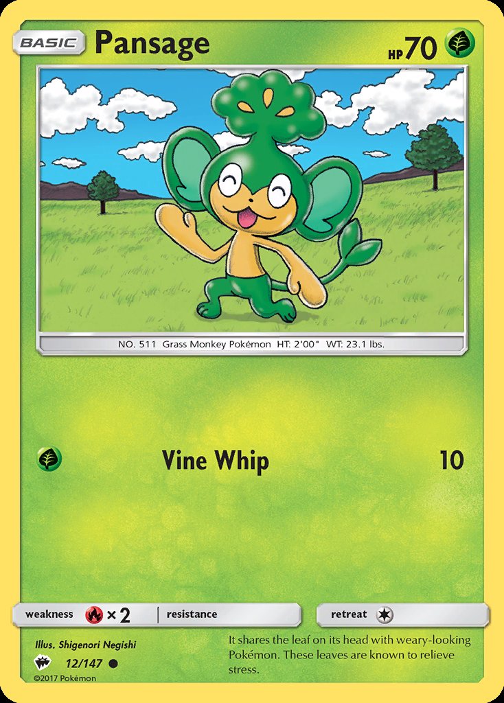 Pansage - Burning Shadows (Common) [BUS-12] Imagen principal del producto
