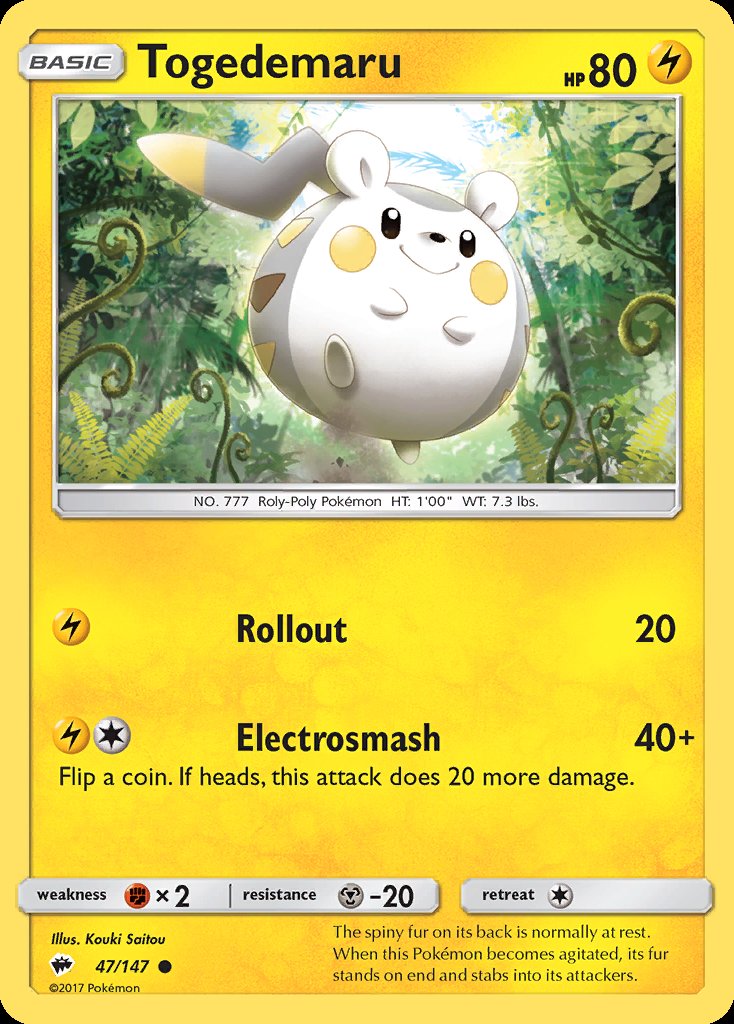 Togedemaru - Burning Shadows (Common) [BUS-47] Image principale du produit