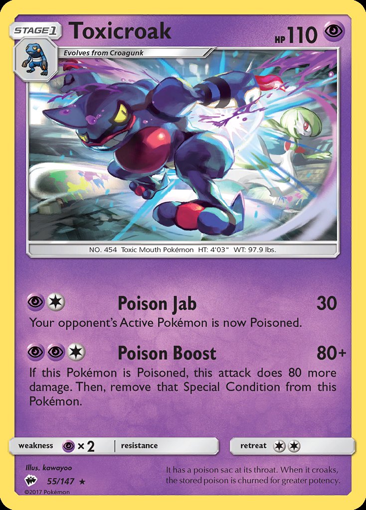 Toxicroak - Burning Shadows (Rare) [BUS-55] Image principale du produit
