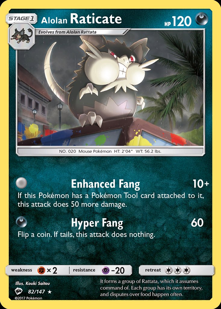 Alolan Raticate - Burning Shadows (Rare) [BUS-82] Imagen principal del producto