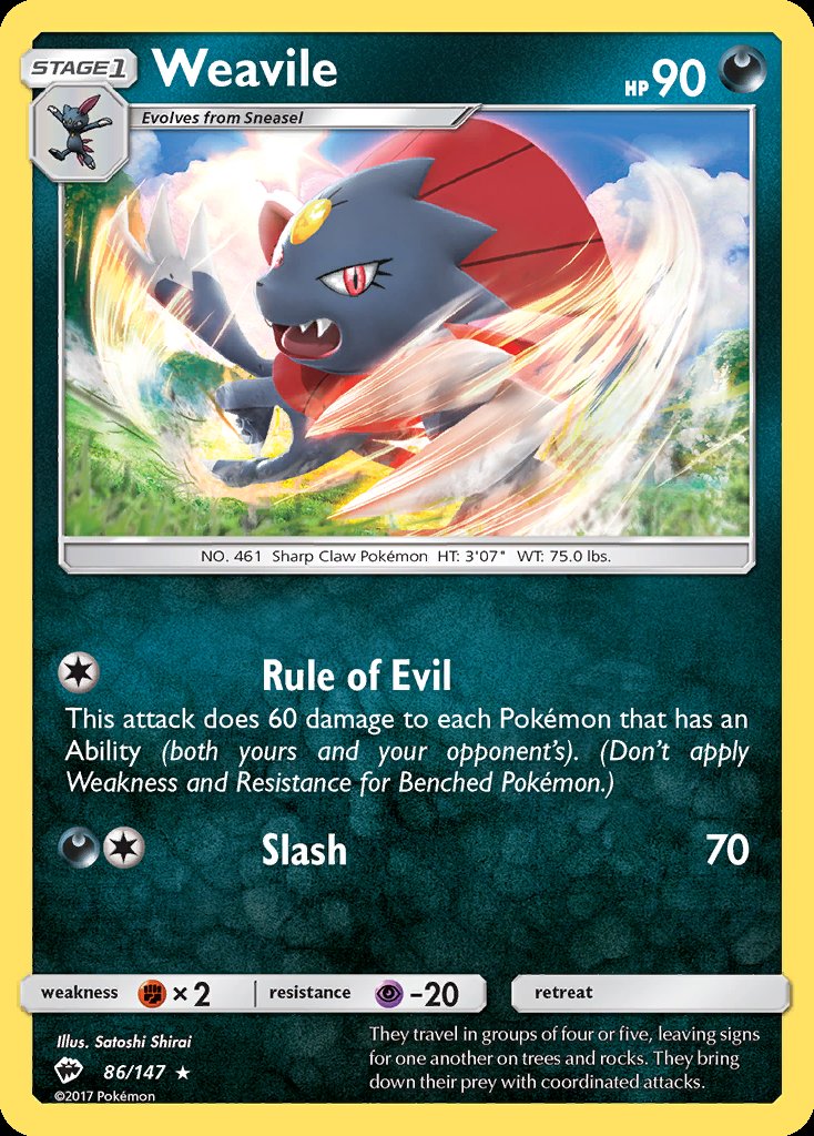 Weavile - Burning Shadows (Rare) [BUS-86] Image principale du produit