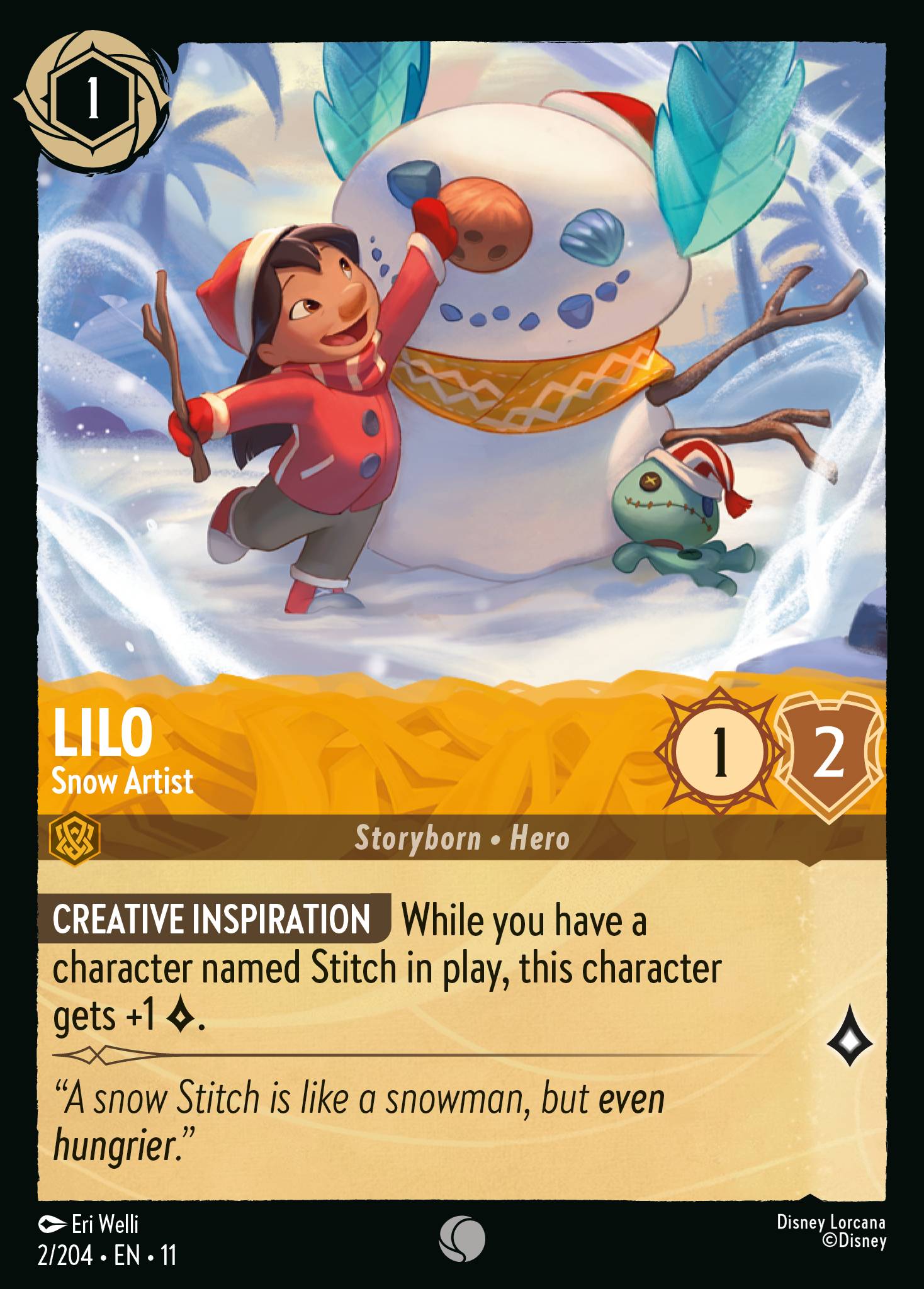 Lilo - Snow Artist — Winterspell (11WSP-2) Disney Lorcana card