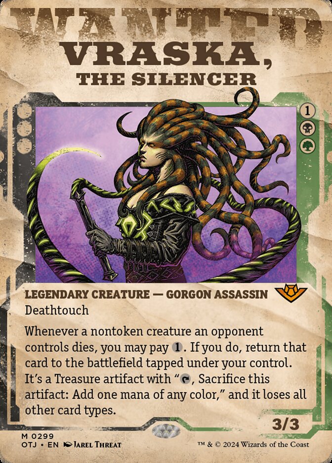 Magic-kaart Vraska, the Silencer OTJ-299 uit Outlaws of Thunder Junction (Mythic)