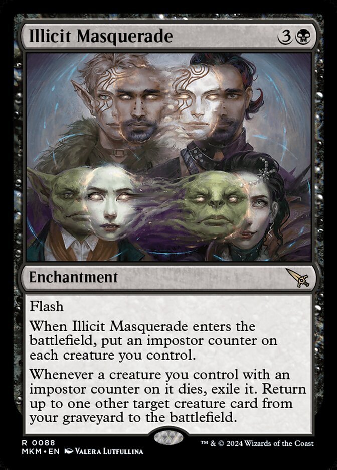 Magic-kaart Illicit Masquerade MKM-88 uit Murders at Karlov Manor (Rare)