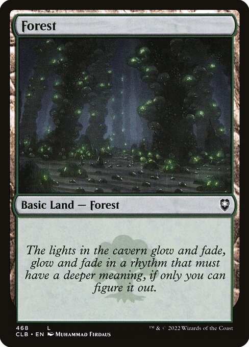 Forest – Commander Legends: Battle for Baldur's Gate (CLB-468) Magic: The Gathering card | LC-REM-20260804-15151084011852-2b86b3a4-981e-497a-b78b-30b2dbc5ea7a Image principale du produit