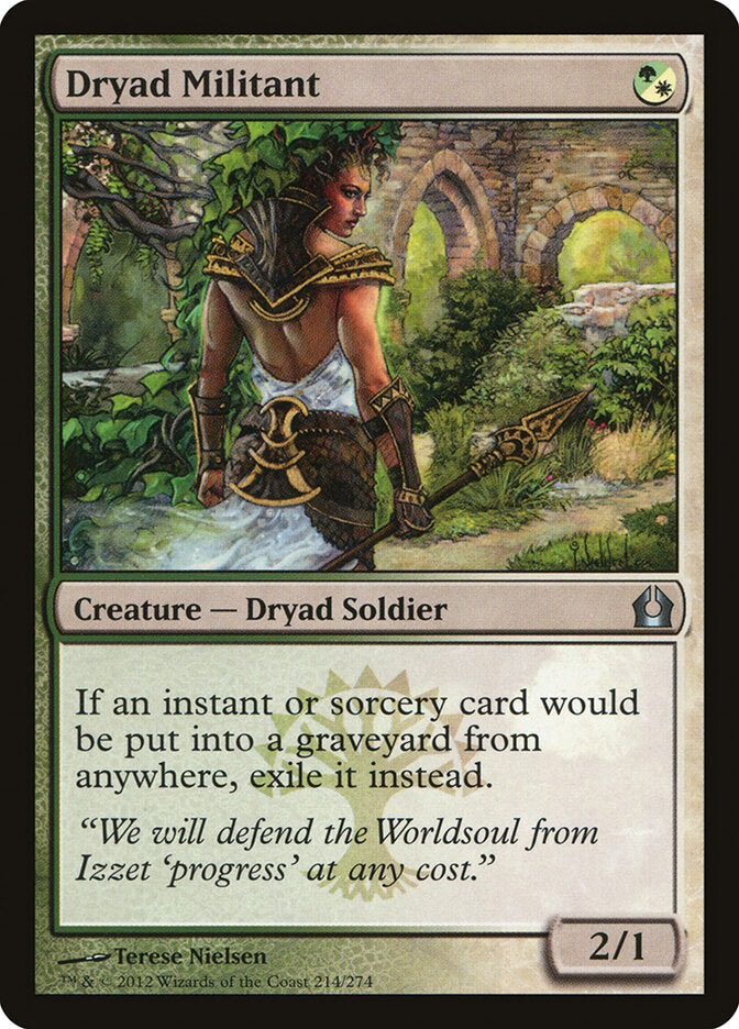 Magic-kaart Dryad Militant RTR-214 uit Return to Ravnica (Uncommon) Hoofdafbeelding